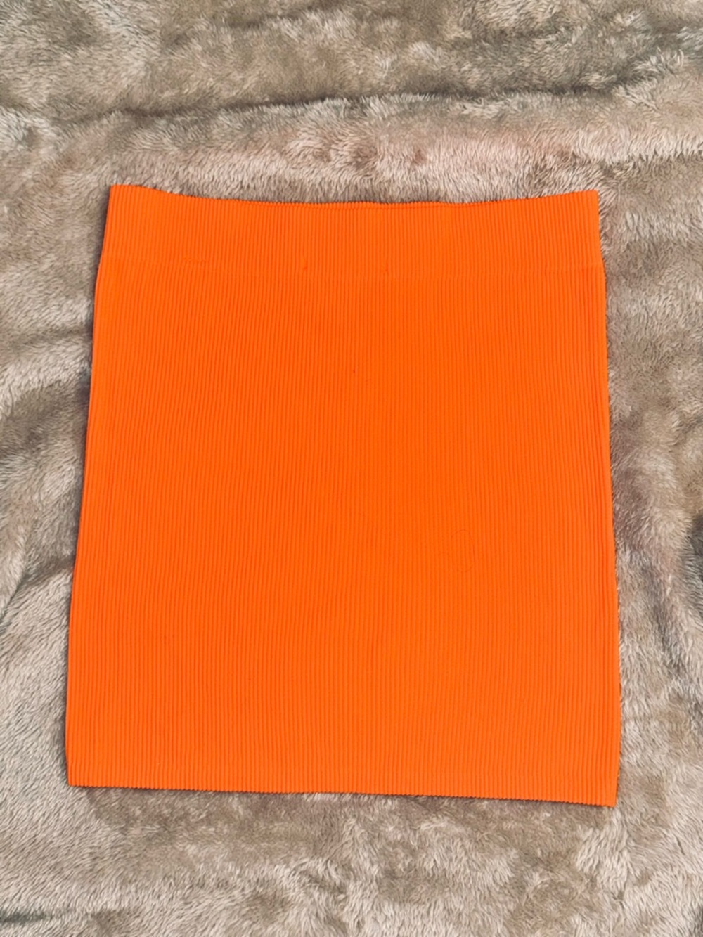 Classic Orange Ribbed Mini Skirt